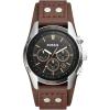 imageFossil Mens Coachman Quartz Stainless Steel and Leather Chronograph WatchBrown LeatherSilverBlack