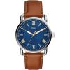 imageFossil Mens Copeland Quartz Stainless Steel and Leather ThreeHand WatchSilverBlue Dial  Brown