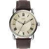 imageFossil Mens Copeland Quartz Stainless Steel and Leather ThreeHand WatchSilverCream Dial  Brown