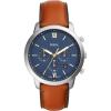 imageFossil Mens Neutra Quartz Stainless Steel and Leather Chronograph WatchSilverBlue  Brown