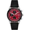 imageFossil Mens Sport Tourer Quartz Stainless Steel Chronograph WatchBlack LeatherSilverRed