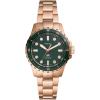 imageFossil Womens Blue Dive Quartz Stainless Steel ThreeHand WatchRose GoldGreen
