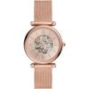 imageFossil Womens Carlie Automatic Stainless Steel Mesh ThreeHand WatchRose Gold Automatic