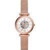 imageFossil Womens Carlie Automatic Stainless Steel Mesh ThreeHand WatchRose Gold MeshWhite