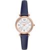 imageFossil Womens Carlie Quartz Stainless Steel ThreeHand WatchBlue LeatherRose Gold