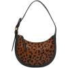 imageFossil Womens Harwell Leather Crescent Shoulder BagBlackLeopard Haircalf