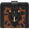 imageFossil Womens Harwell Small Tab Bifold WalletBlackLeopard Haircalf