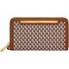 imageFossil Womens Liza Leather Wallet Zip Around Clutch with Wristlet Strap Black Model SL7878G001Multi Woven