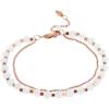 imageFossil Womens Rose GoldTone Stainless Steel Chain or Beaded Bracelet for WomenRose GoldRose Quartz