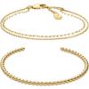 imageFossil Womens Stainless Steel GoldTone Bangle BraceletGold Chain Bracelet Set