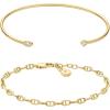 imageFossil Womens Stainless Steel GoldTone Bangle BraceletGold Cuff Bracelet Set