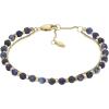 imageFossil Womens Stainless Steel GoldTone Beaded BraceletGold Lapis Bead