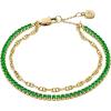 imageFossil Womens Stainless Steel GoldTone Beaded BraceletHeritage Green Chain