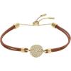 Gold Sadie Glitz Disc & Brown Leather Gold Sadie Glitz Disc & Brown Leather