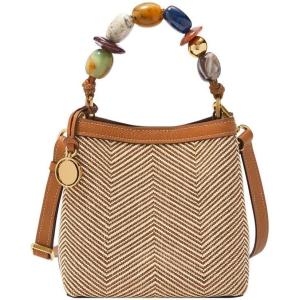 imageFossil Jessie Small Bucket Crossbody BagChevron Straw