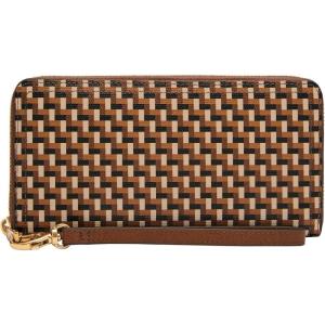 imageFossil Logan Zip Around Clutch Wallet NebulaNeutral Woven Print