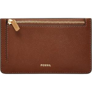 imageFossil Logan Zip Card Case Black with KeychainBrown With Keychain