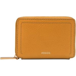 imageFossil Logan Zip Card Case Black with KeychainOchre