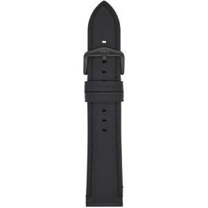 imageFossil Mens 22mm Dark Brown LiteHide Leather Watch BandBlack LeatherBlack