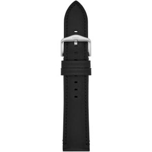 imageFossil Mens 22mm Dark Brown LiteHide Leather Watch BandBlack LeatherSilver