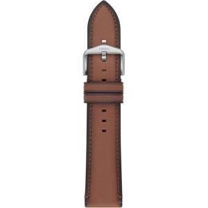 imageFossil Mens 22mm Dark Brown LiteHide Leather Watch BandBrown Burnished LeatherSilver