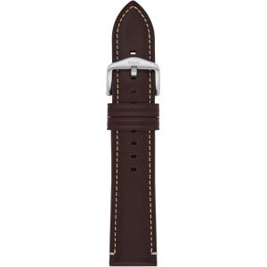imageFossil Mens 22mm Dark Brown LiteHide Leather Watch BandBrown LeatherSilver