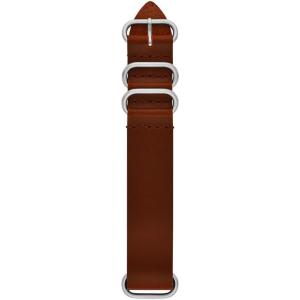 imageFossil Mens 22mm Dark Brown LiteHide Leather Watch BandBrownSilver