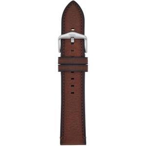 imageFossil Mens 22mm Dark Brown LiteHide Leather Watch BandWhiskey Brown LeatherSilver