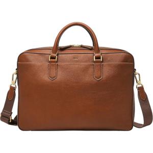 imageFossil Mens Asher Leather Messenger Laptop BagAsher Brown Leather
