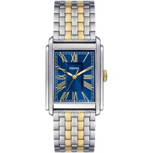 imageFossil Mens Carraway Quartz Stainless Steel ThreeHand WatchGoldSilverBlue