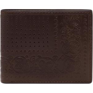 imageFossil Mens Derrick Bifold Coin Pocket WalletBrown Bandana