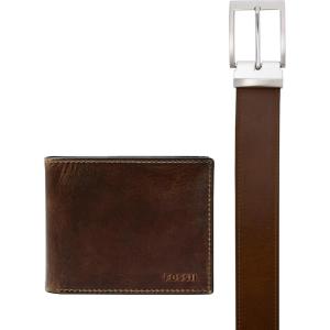 imageFossil Mens Derrick Bifold Flip ID WalletBrown Belt Set