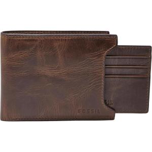 imageFossil Mens Derrick Leather Bifold Sliding 2in1 with Removable Card Case Wallet Dark Brown Model ML3685201Derrick Dark Brown