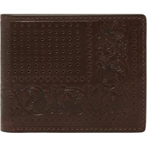 imageFossil Mens Derrick RFIDBlocking Leather Bifold Wallet with Flip ID Window for MenBrown Bandana