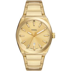 imageFossil Mens Everett Quartz Stainless Steel ThreeHand WatchGold