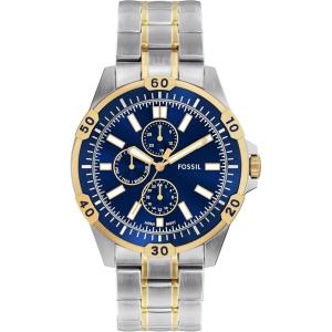 imageFossil Mens Garrett Multifunction TwoTone Stainless Steel WatchTwo ToneBlue