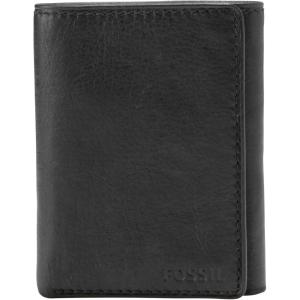 imageFossil Mens Ingram Leather Trifold with ID Window Wallet Brown Model ML3289200Ingram Black