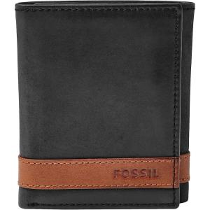 imageFossil Mens Ingram Leather Trifold with ID Window Wallet Brown Model ML3289200Quinn Black