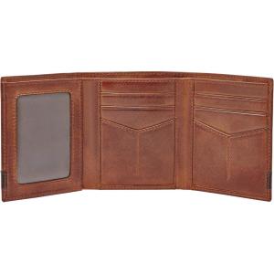 imageFossil Mens Ingram Leather Trifold with ID Window Wallet Brown Model ML3289200Quinn Brown