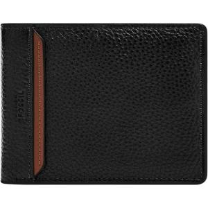 imageFossil Mens Leather Bifold Wallet with Flip ID Window for MenHuntington Black