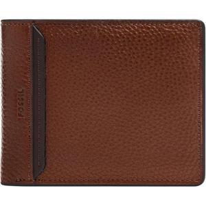 imageFossil Mens Leather Bifold Wallet with Flip ID Window for MenHuntington Brown