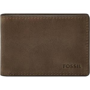 imageFossil Mens Leather Slim Minimalist Bifold Front Pocket Wallet for MenDark Khaki