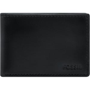 imageFossil Mens Leather Slim Minimalist Bifold Front Pocket Wallet for MenDerrick Black
