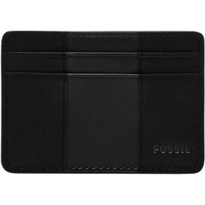 imageFossil Mens Leather Slim Minimalist Card Case Front Pocket WalletEverett Black