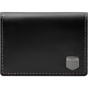 imageFossil Mens Leather Slim Minimalist Card Case Front Pocket WalletHayes Black