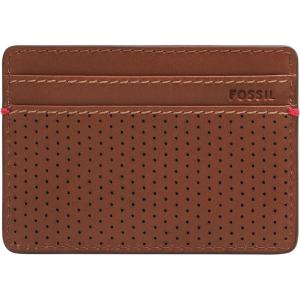 imageFossil Mens Leather Slim Minimalist Card Case Front Pocket WalletSport Tourer Brown