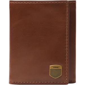 imageFossil Mens Leather Trifold Wallet for MenHayes Brown