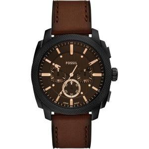 imageFossil Mens Machine Chronograph Stainless Steel WatchBrown LeatherBlack