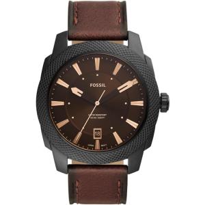 imageFossil Mens Machine Quartz Stainless Steel ThreeHand Watch49mm BlackBrown