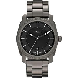 imageFossil Mens Machine Quartz Stainless Steel ThreeHand WatchSmoke  Black Dial